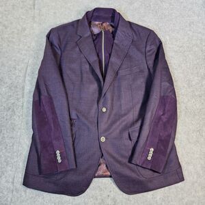 Robert Graham Mens Purple Wool Cashmere Removable Bib 3D Glasses Blazer 50 (47)